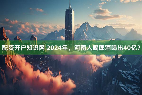 配资开户知识网 2024年，河南人喝郎酒喝出40亿？