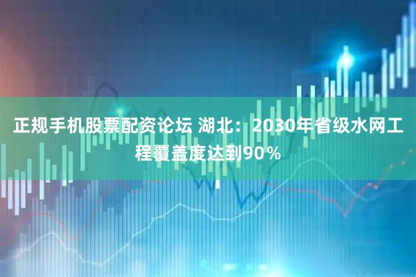 正规手机股票配资论坛 湖北：2030年省级水网工程覆盖度达到90％